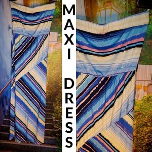 Strapless Maxi Dress - Multicolor
